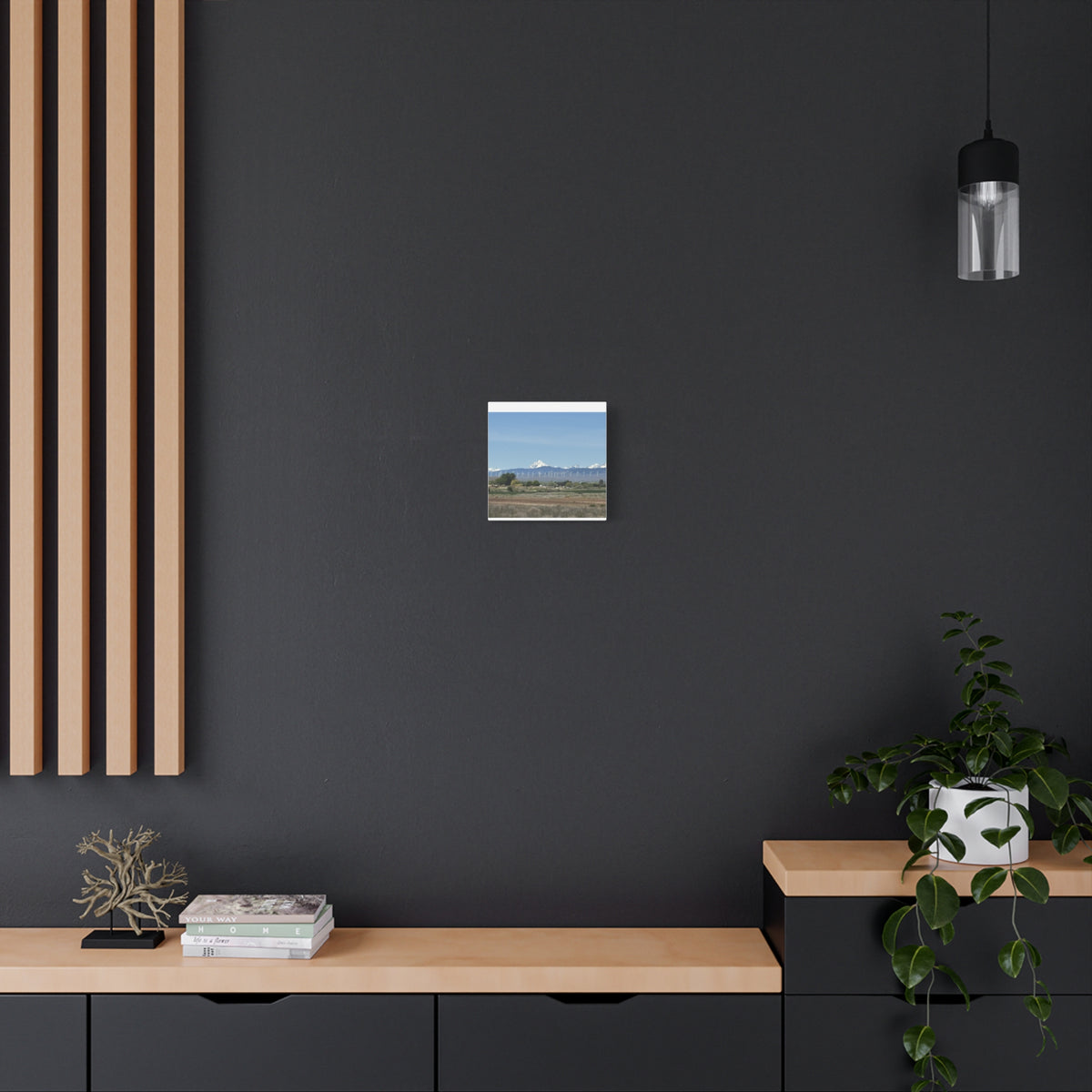 Mt Stuart Range with Windmill Landscape from Ellensburg Canvas Wall Art