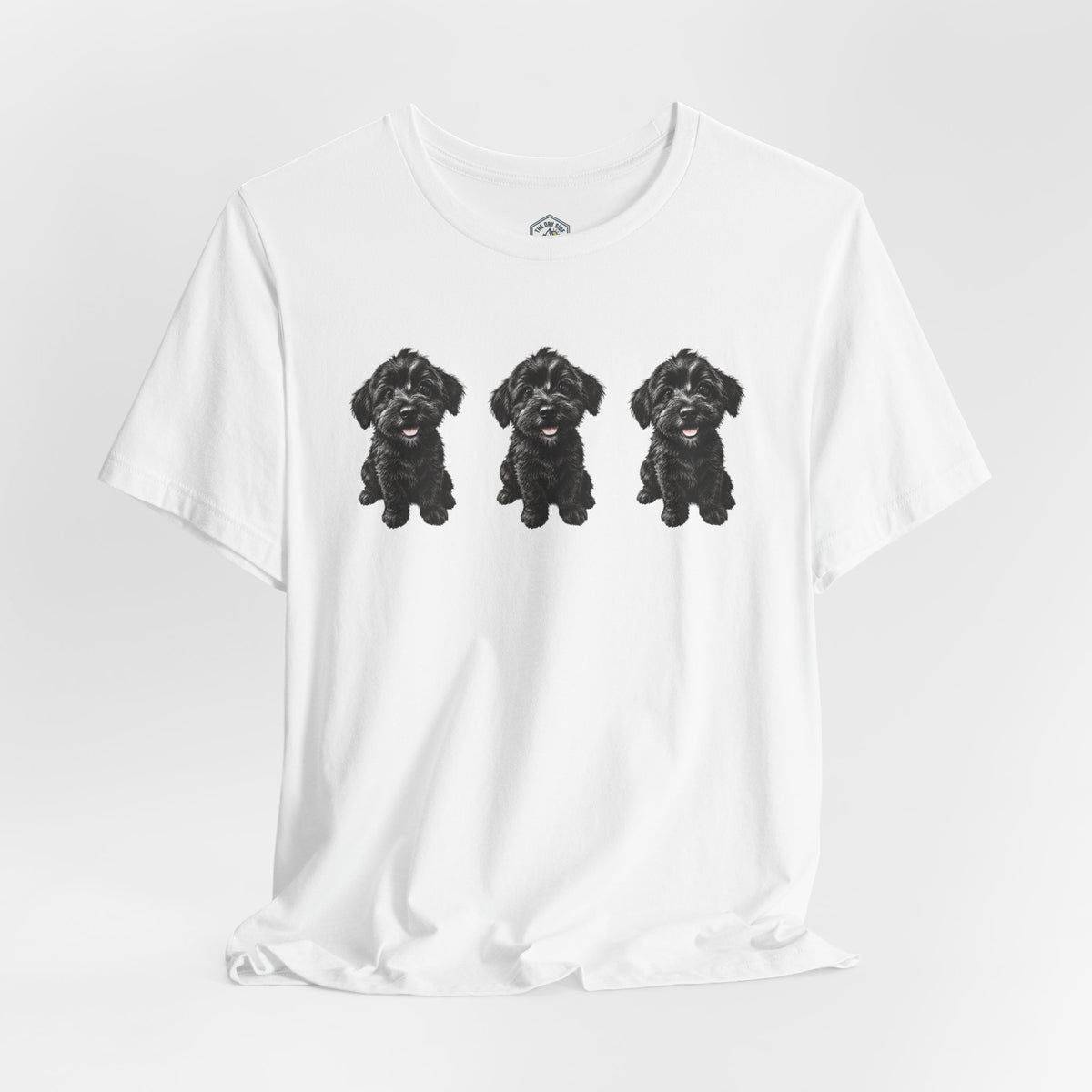 T-shirt noir mignon avec motif chien Schnoodle