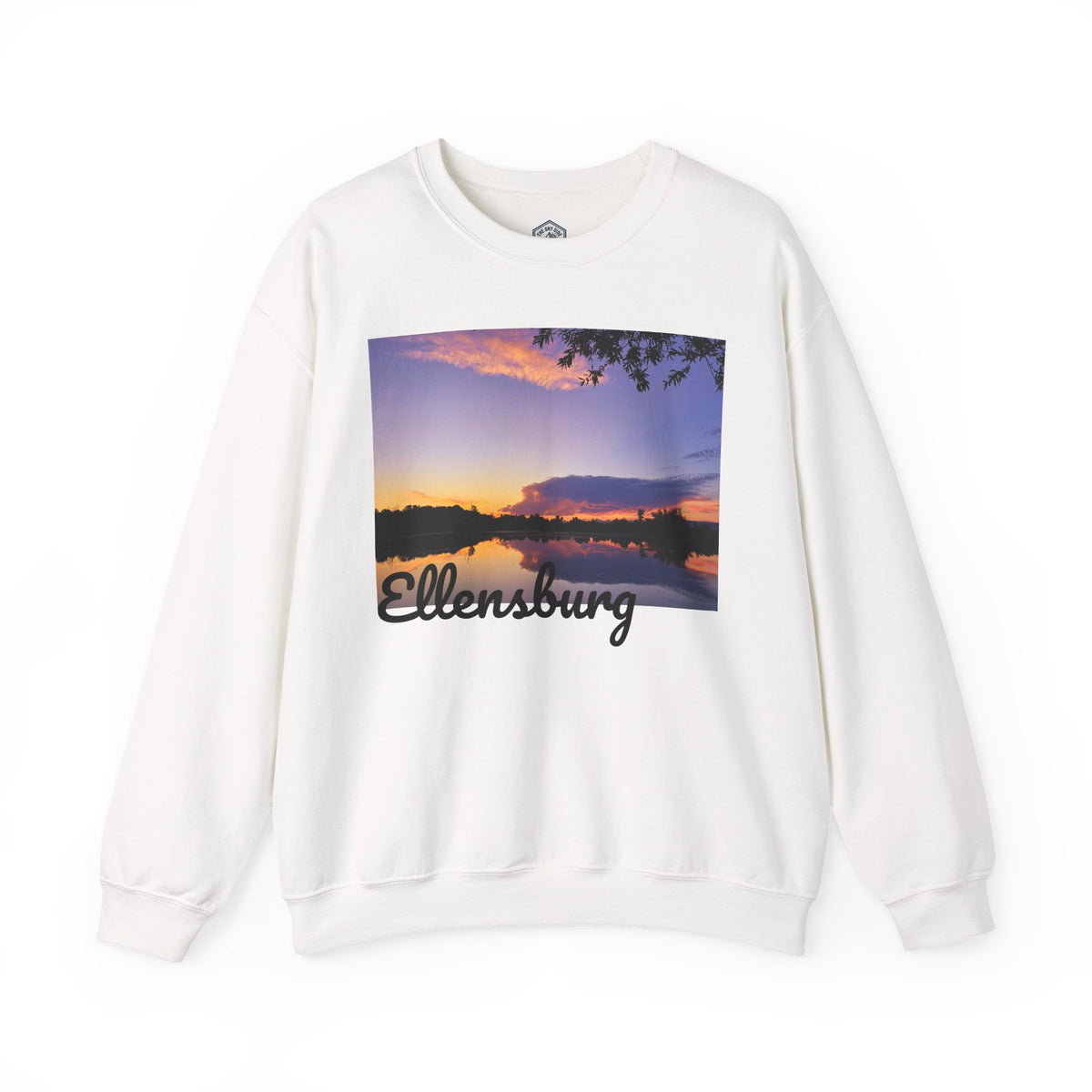 Sweat-shirt ras du cou pour paysagiste avec coucher de soleil sur le lac d’Ellensburg
