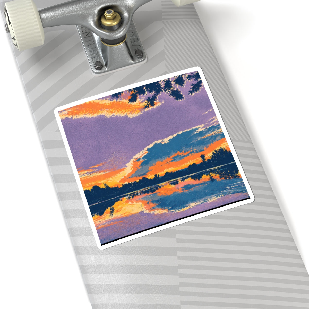 Ellensburg Ringer Loop Sunset Retro Kiss-Cut Sticker