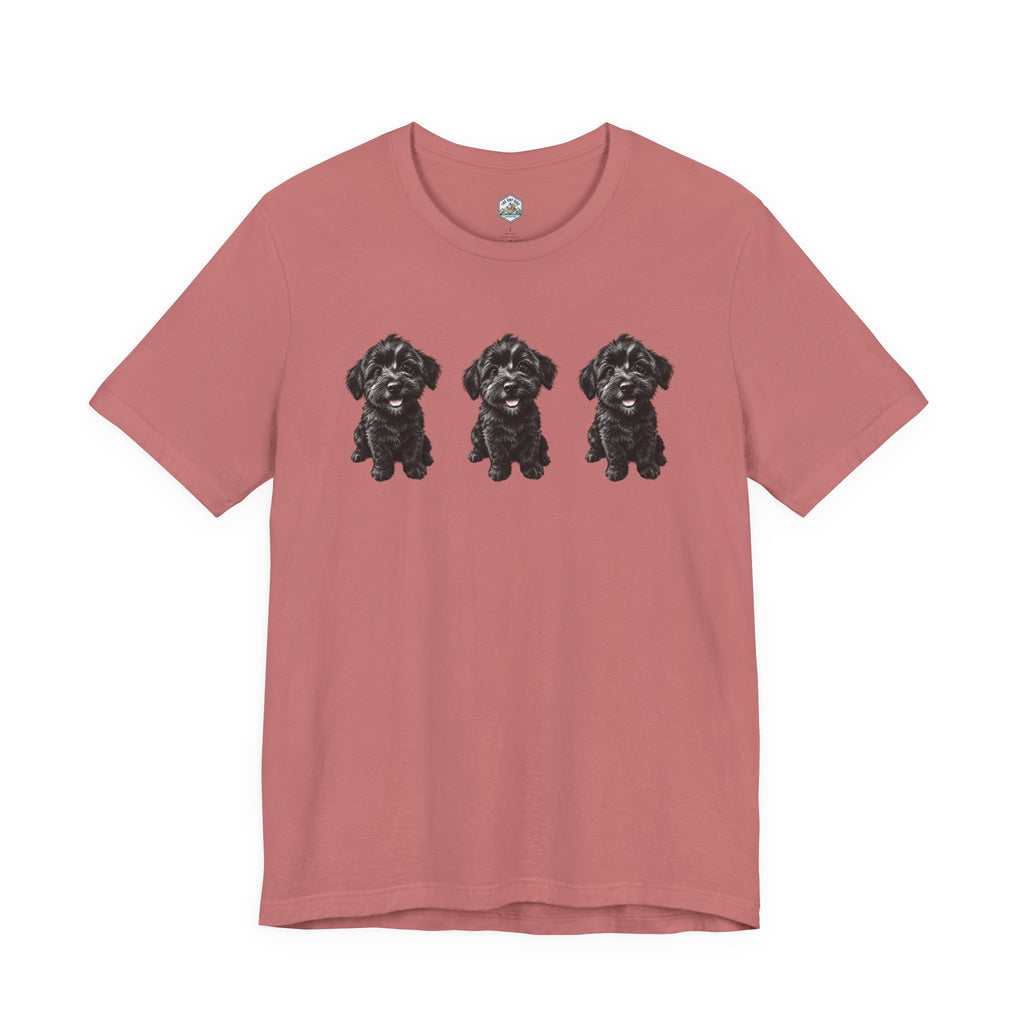 T-shirt noir mignon avec motif chien Schnoodle