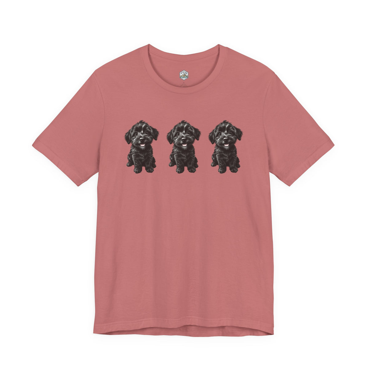 T-shirt noir mignon avec motif chien Schnoodle