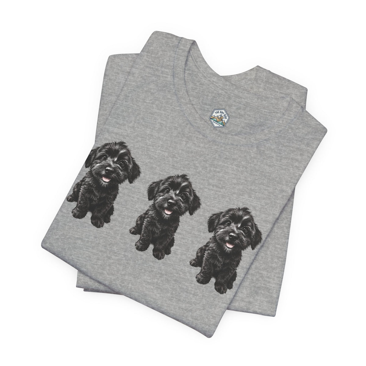 T-shirt noir mignon avec motif chien Schnoodle
