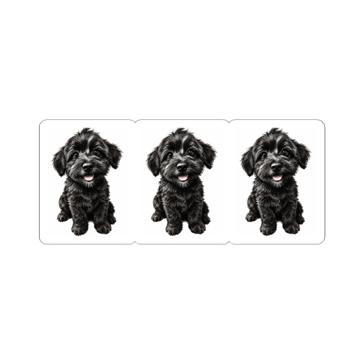 Black Schnoodle Puppy Kiss-Cut Stickers – Cute Dog Laptop Decals