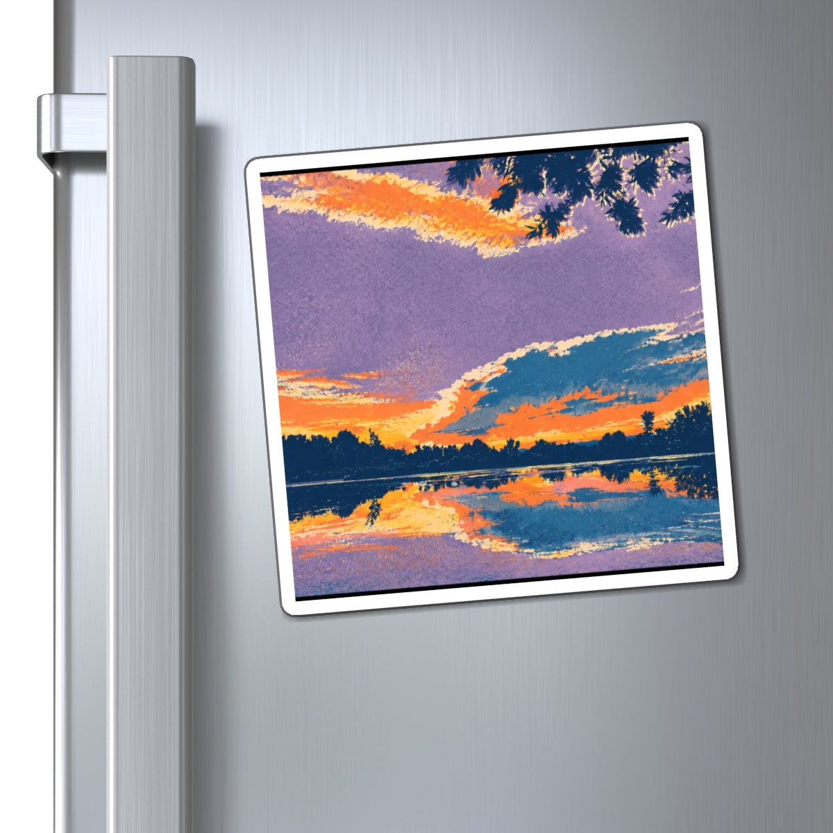 Retro Ellensburg Ringer Loop Sunset Lake Landscape Magnet