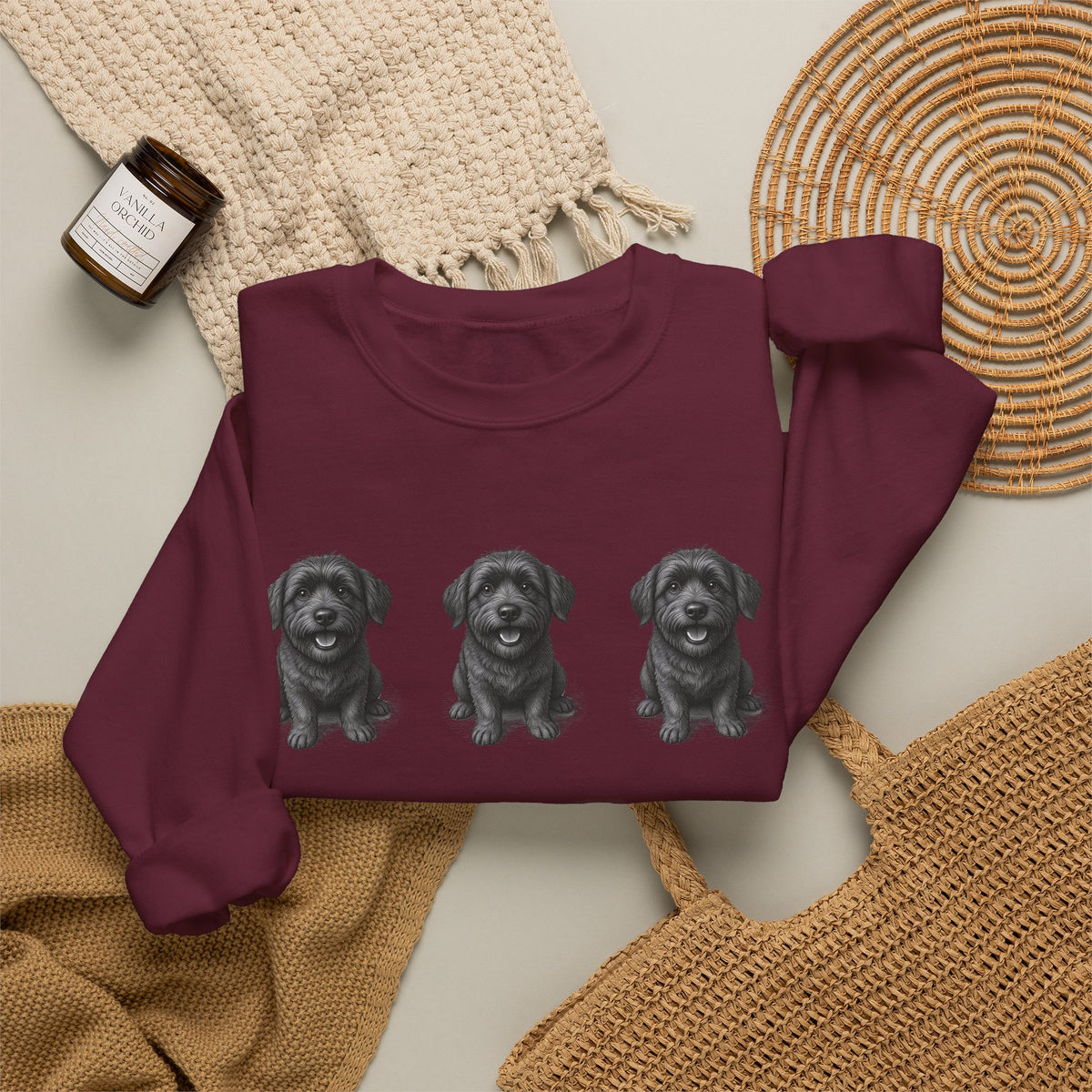 Sweat-shirt à col rond Three Black Schnoodle