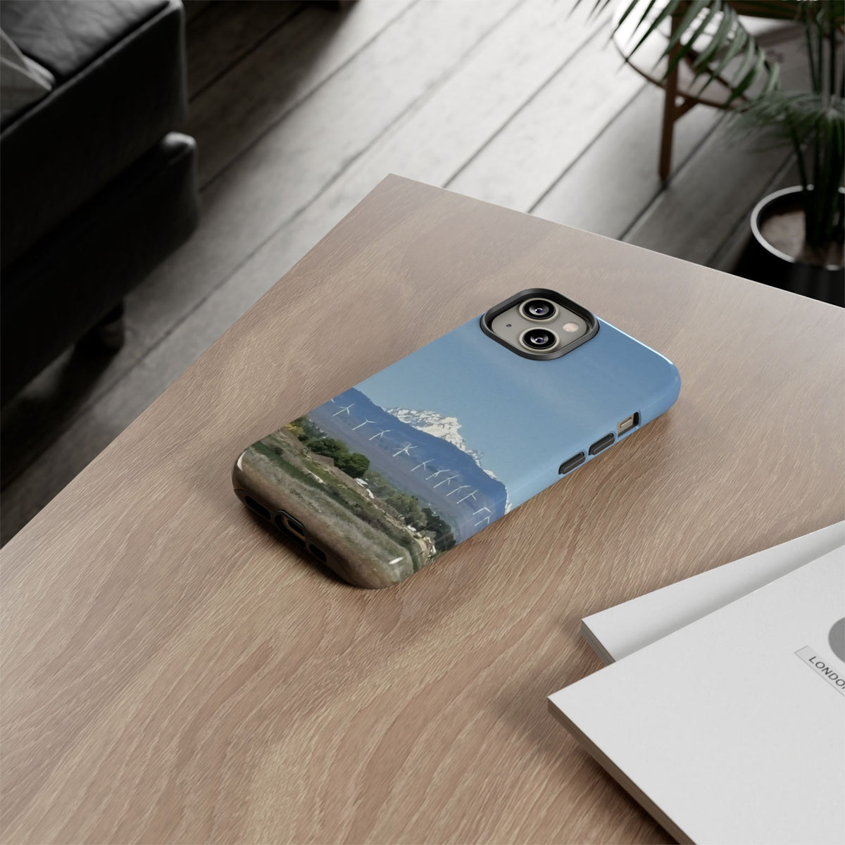 Mt Stuart from Ellensburg, Washington with Windmills Tough Phone Case