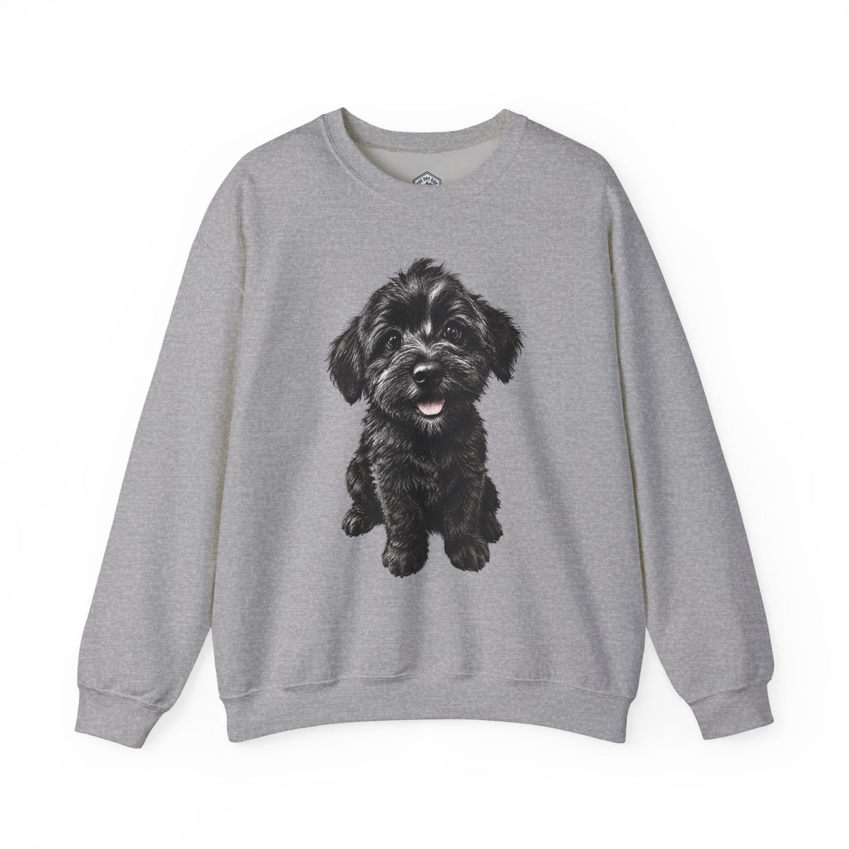 Sweat-shirt col rond mignon pour chiot Schnoodle noir