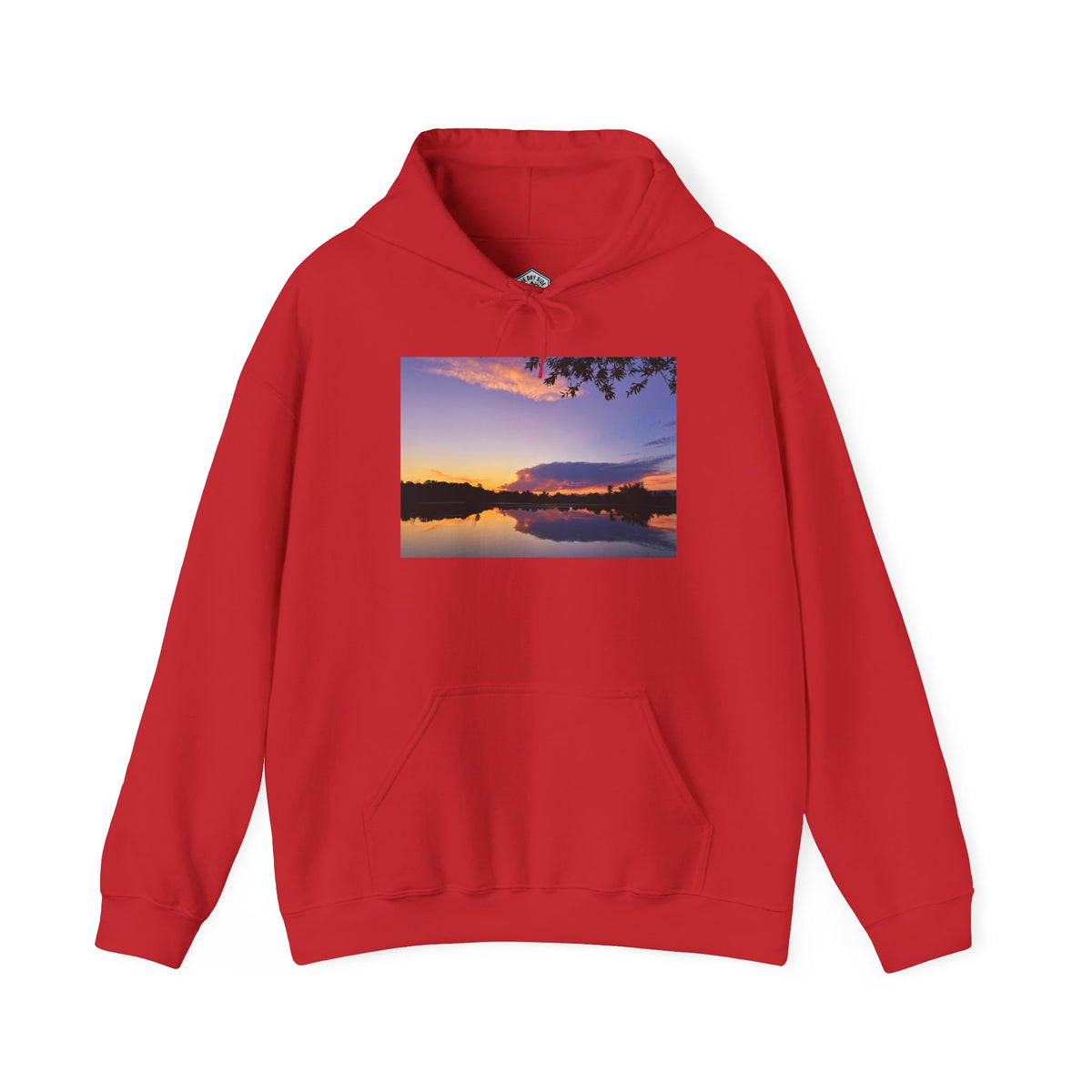 Sweat à capuche de l’étang de pêche au coucher du soleil d’Ellensburg
