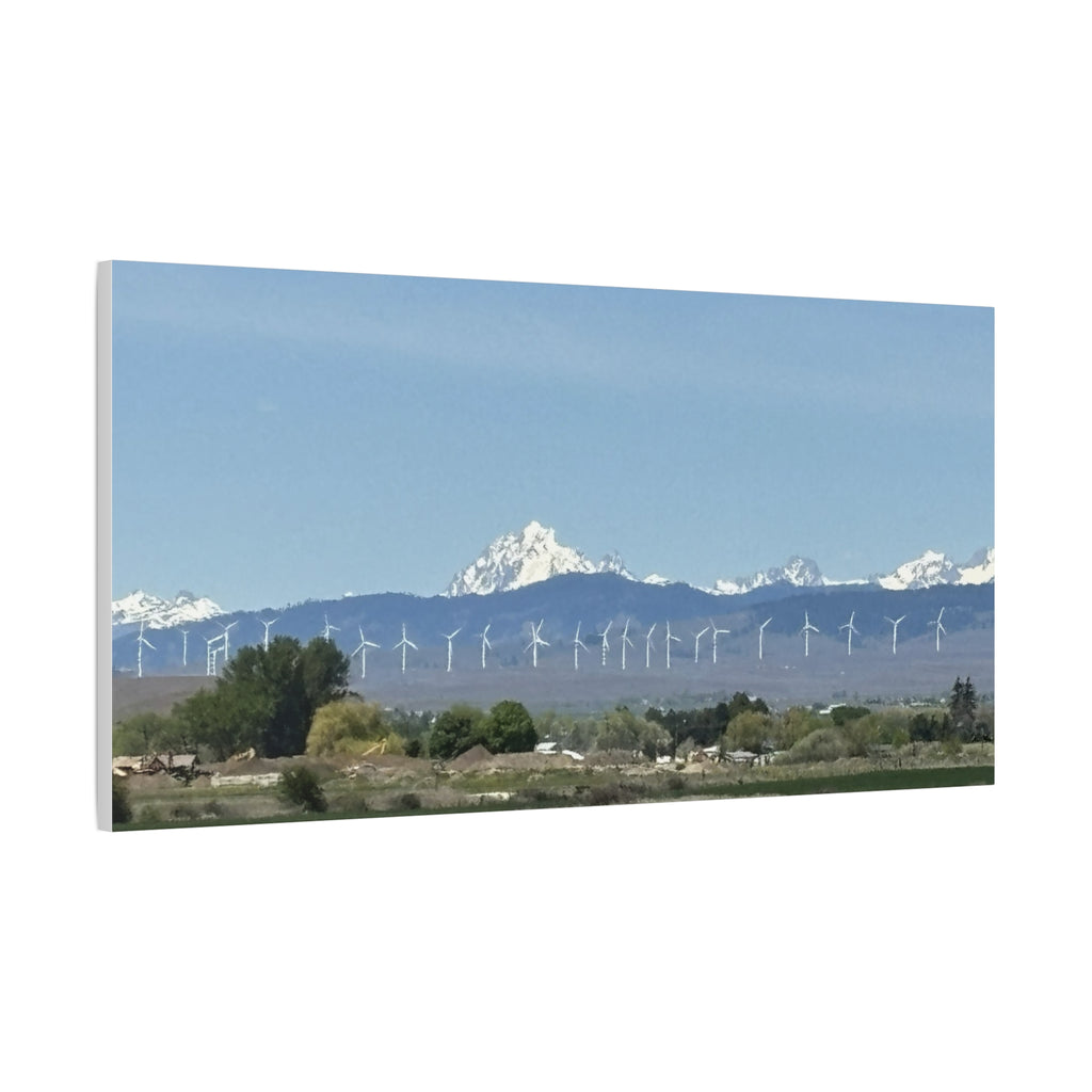 Mt Stuart Range with Windmill Landscape from Ellensburg Canvas Wall Art