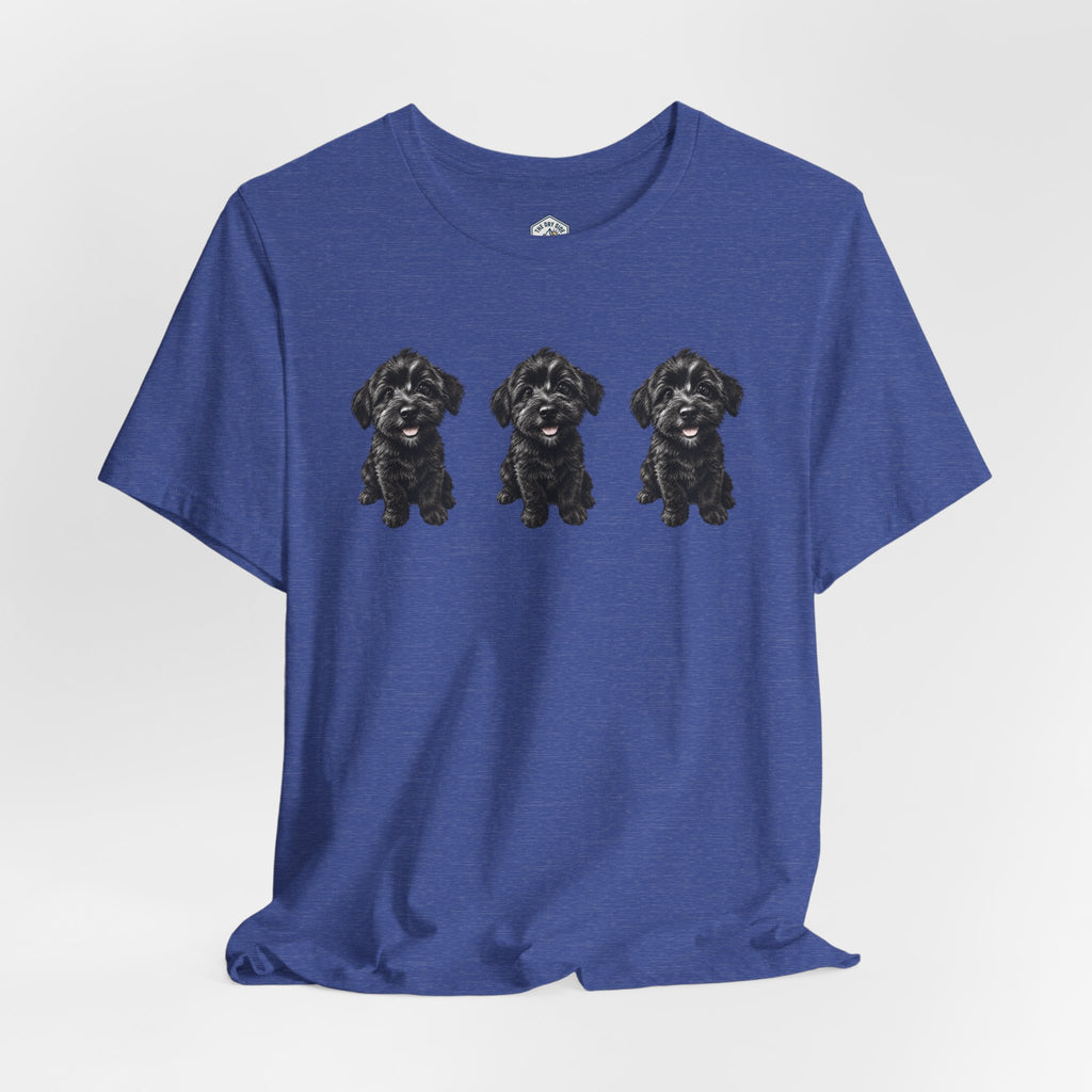 T-shirt noir mignon avec motif chien Schnoodle