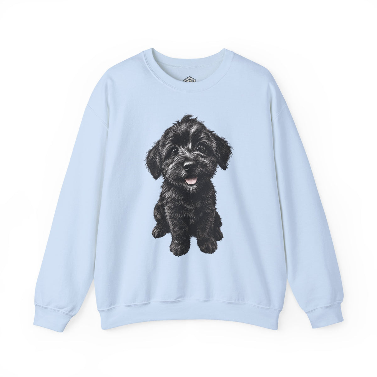 Sweat-shirt col rond mignon pour chiot Schnoodle noir