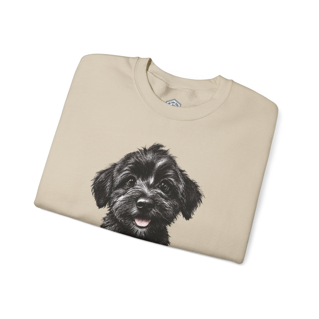 Cute Black Schnoodle Puppy Crewneck Sweatshirt