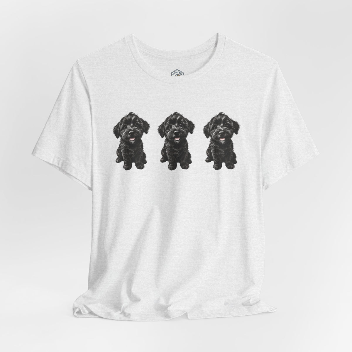 T-shirt noir mignon avec motif chien Schnoodle
