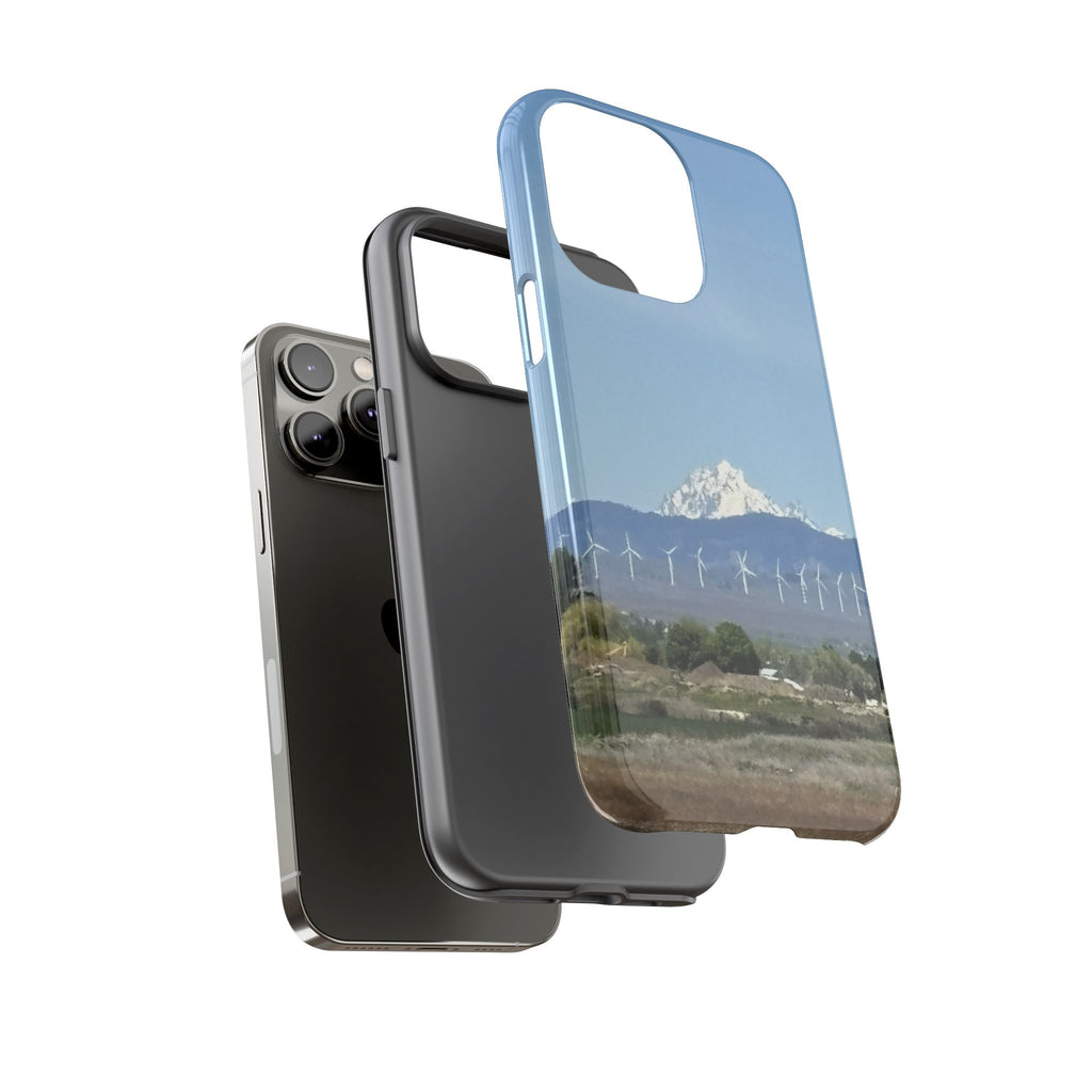 Mt Stuart from Ellensburg, Washington with Windmills Tough Phone Case