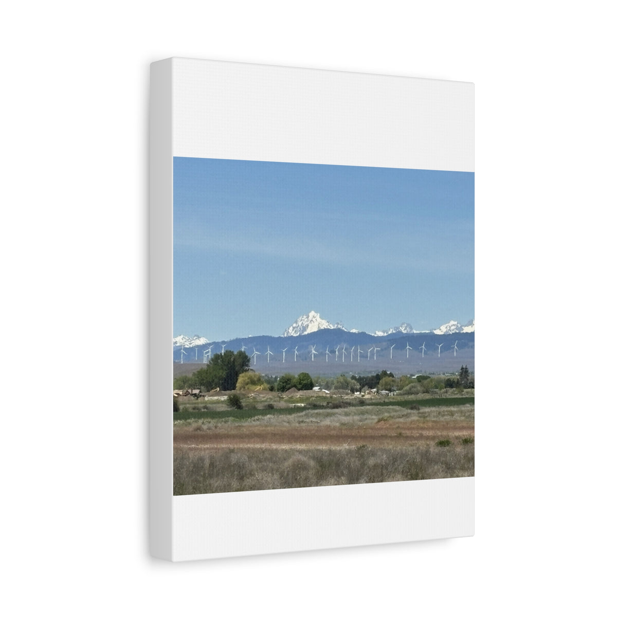 Mt Stuart Range with Windmill Landscape from Ellensburg Canvas Wall Art