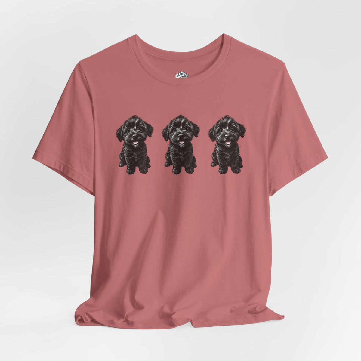 T-shirt noir mignon avec motif chien Schnoodle