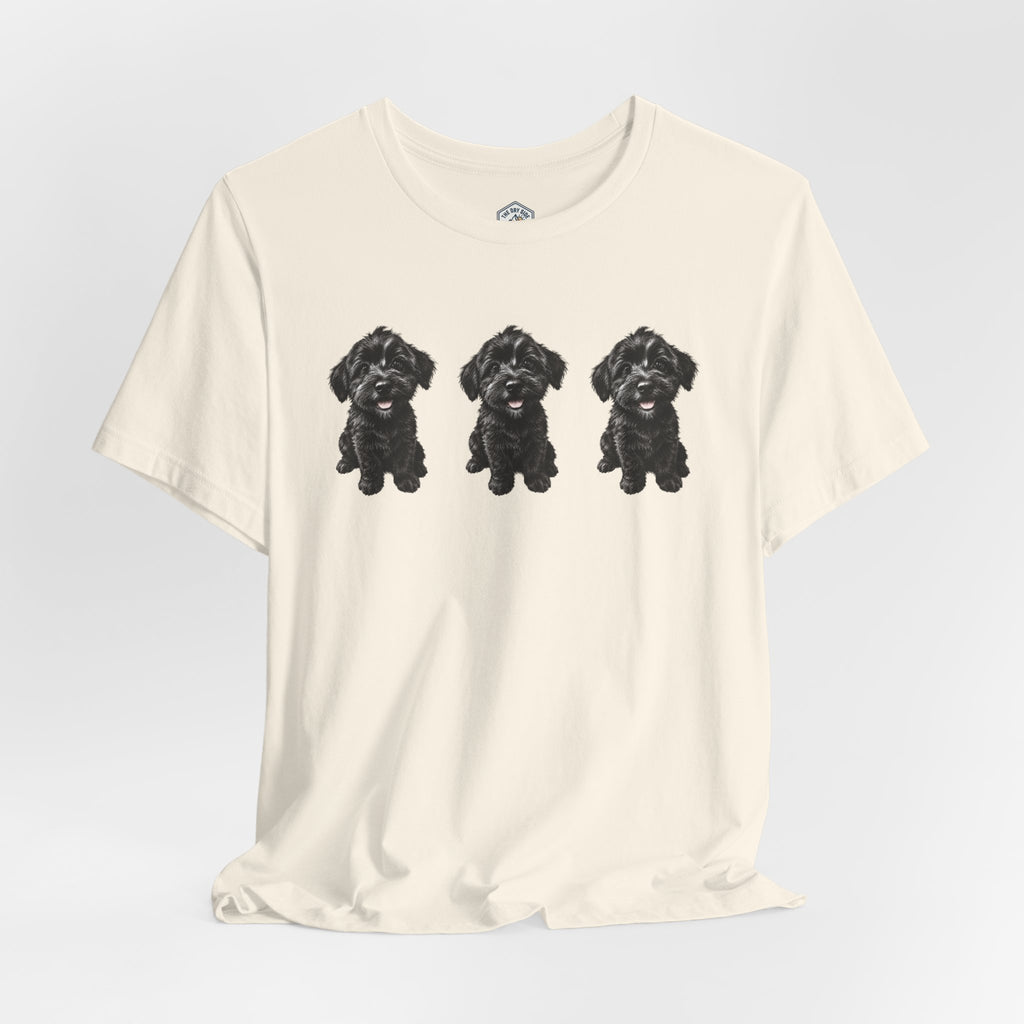 T-shirt noir mignon avec motif chien Schnoodle
