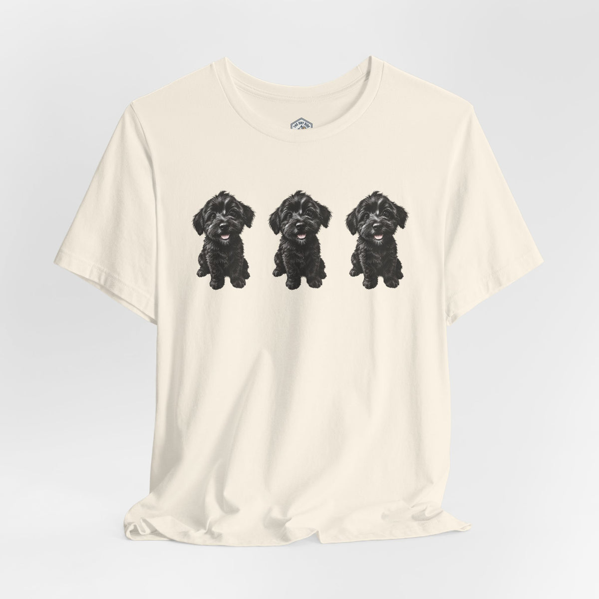 T-shirt noir mignon avec motif chien Schnoodle