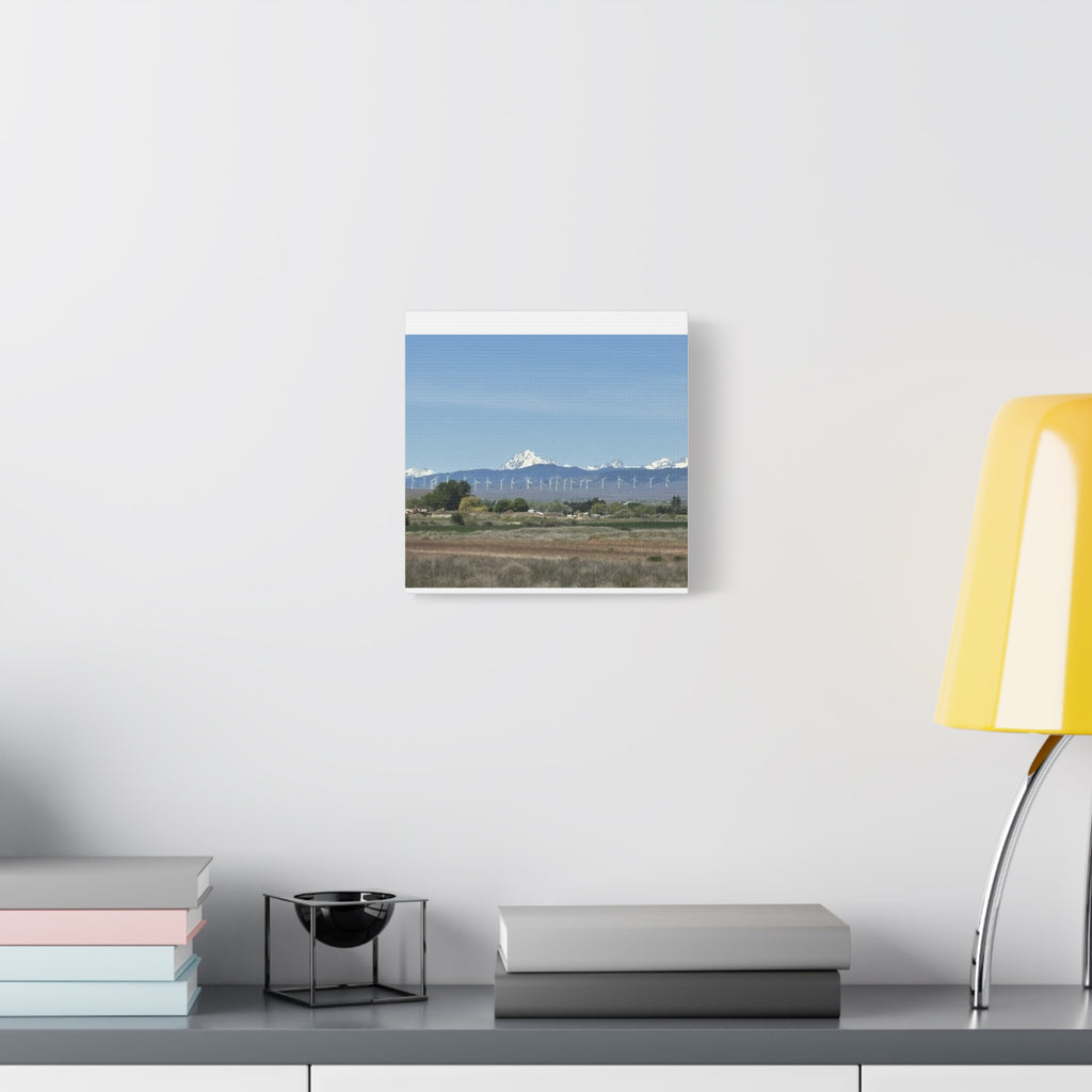 Mt Stuart Range with Windmill Landscape from Ellensburg Canvas Wall Art