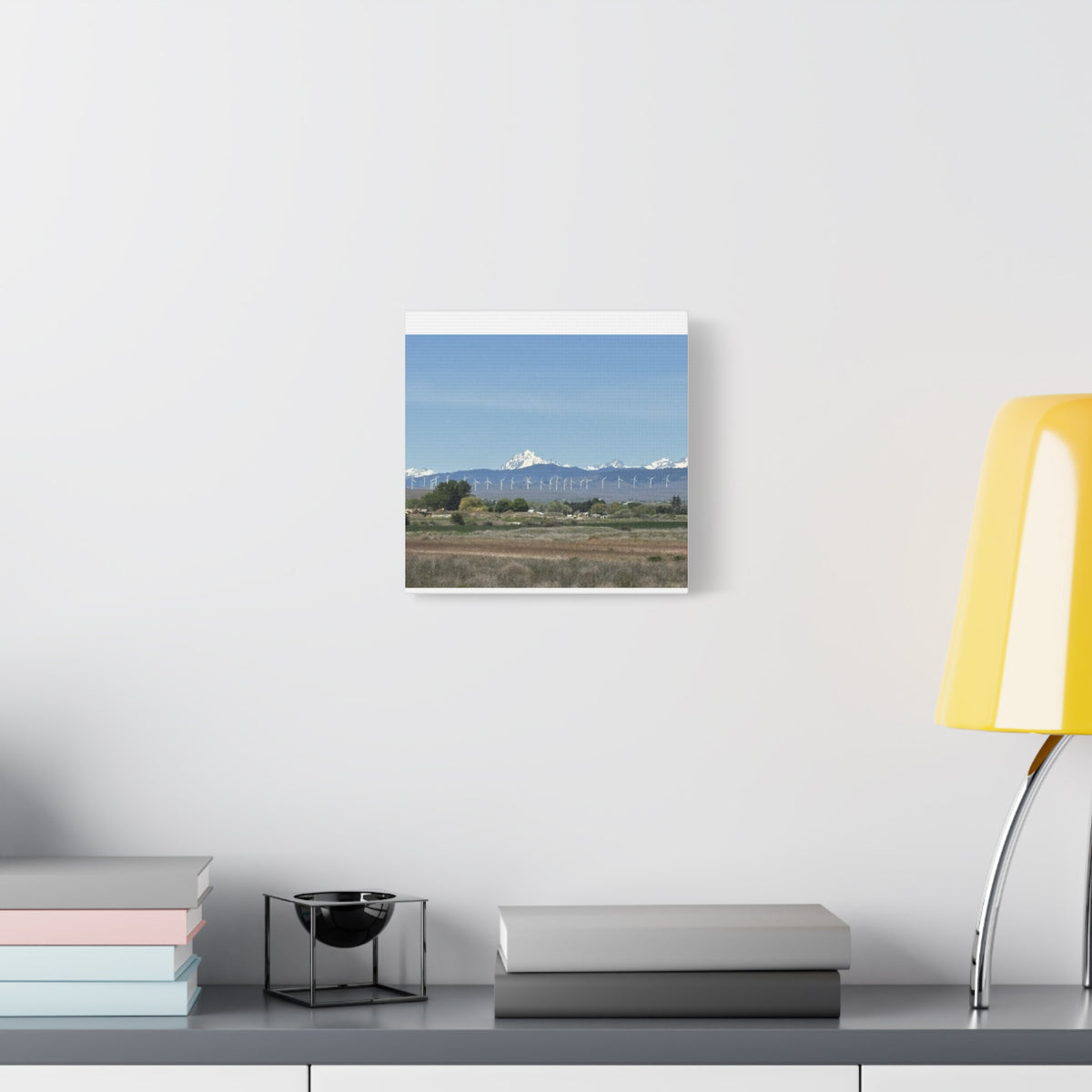 Mt Stuart Range with Windmill Landscape from Ellensburg Canvas Wall Art