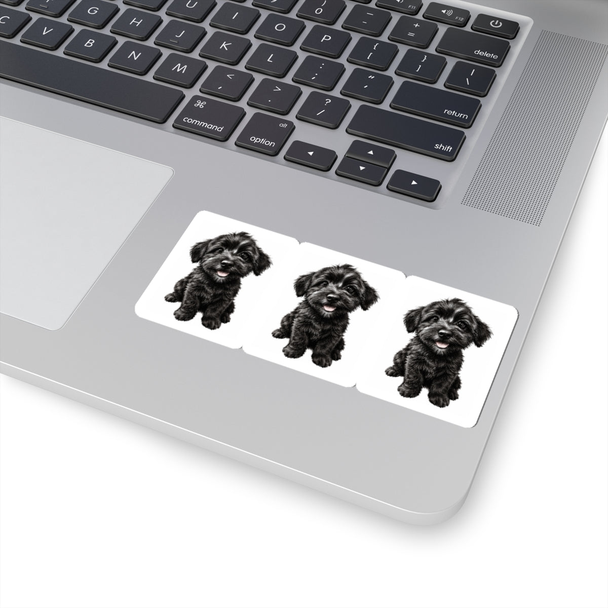 Black Schnoodle Puppy Kiss-Cut Stickers – Cute Dog Laptop Decals