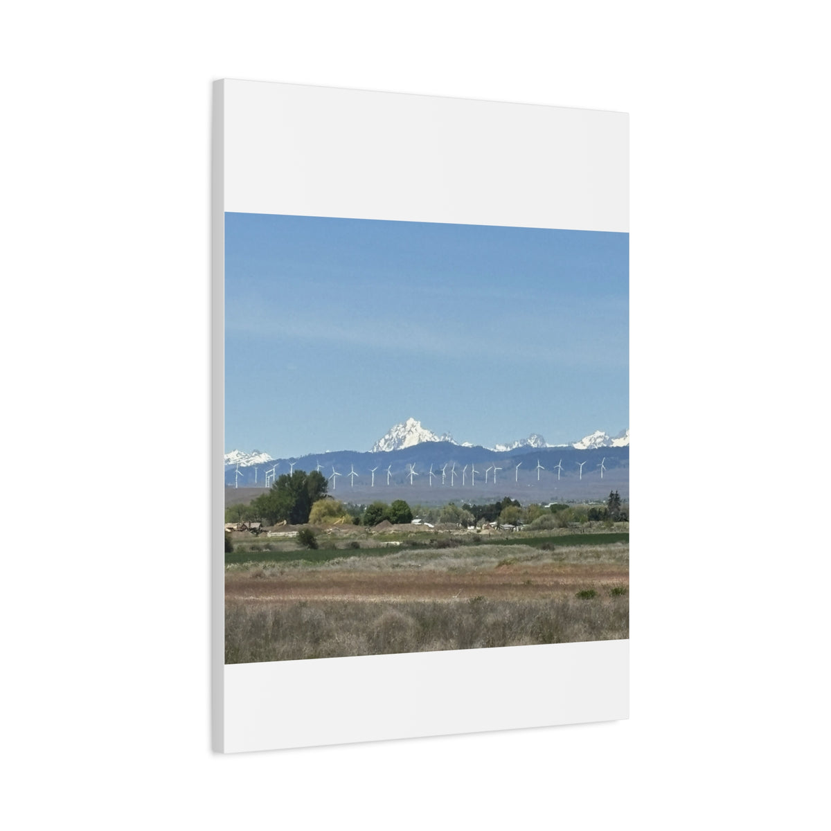 Mt Stuart Range with Windmill Landscape from Ellensburg Canvas Wall Art