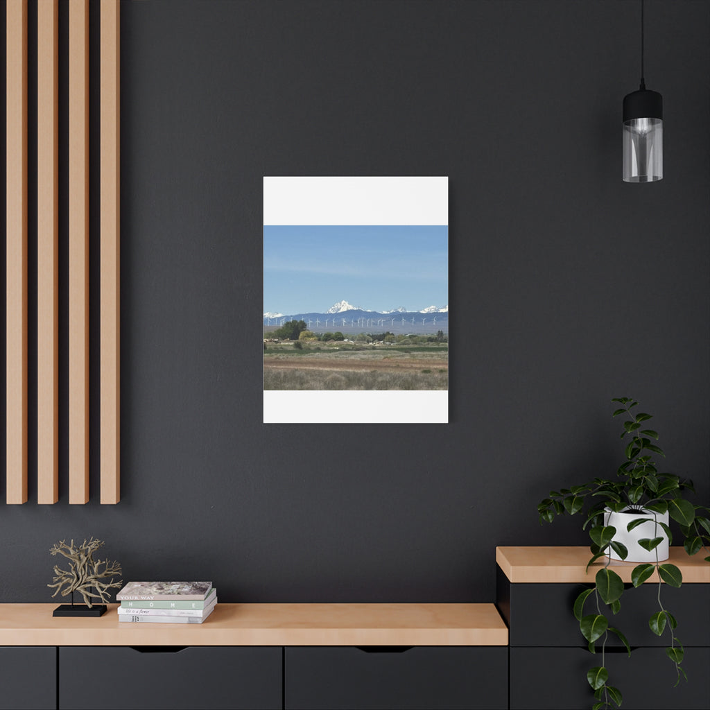 Mt Stuart Range with Windmill Landscape from Ellensburg Canvas Wall Art