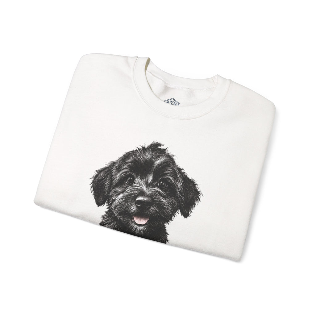 Cute Black Schnoodle Puppy Crewneck Sweatshirt