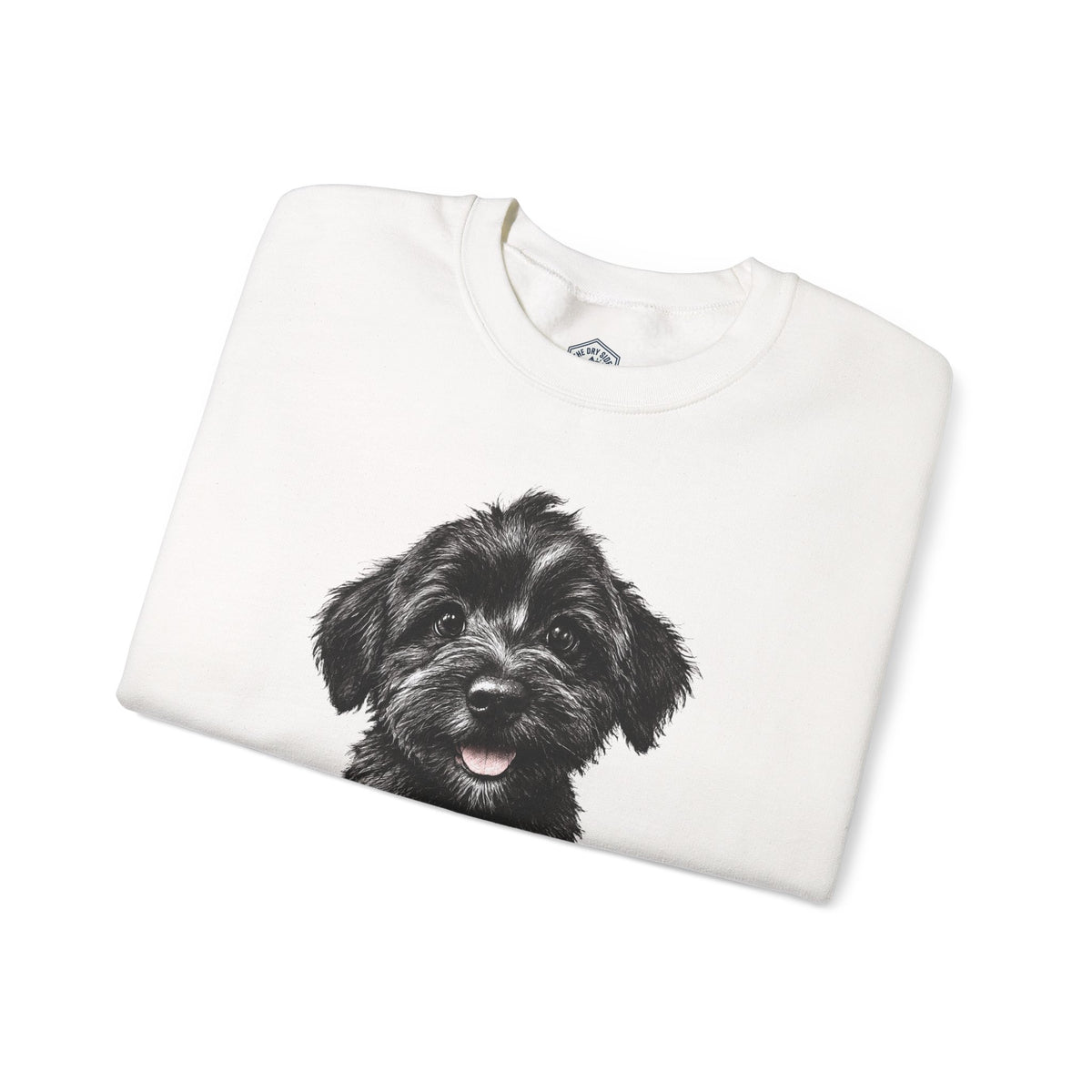 Cute Black Schnoodle Puppy Crewneck Sweatshirt