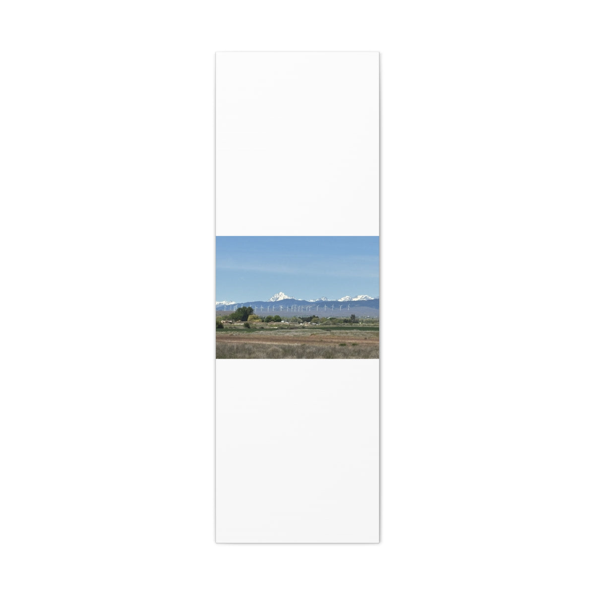 Décoration murale sur toile représentant la chaîne du mont Stuart et des éoliennes, vue depuis Ellensburg