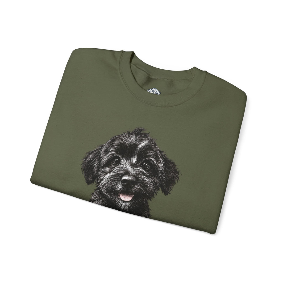 Cute Black Schnoodle Puppy Crewneck Sweatshirt