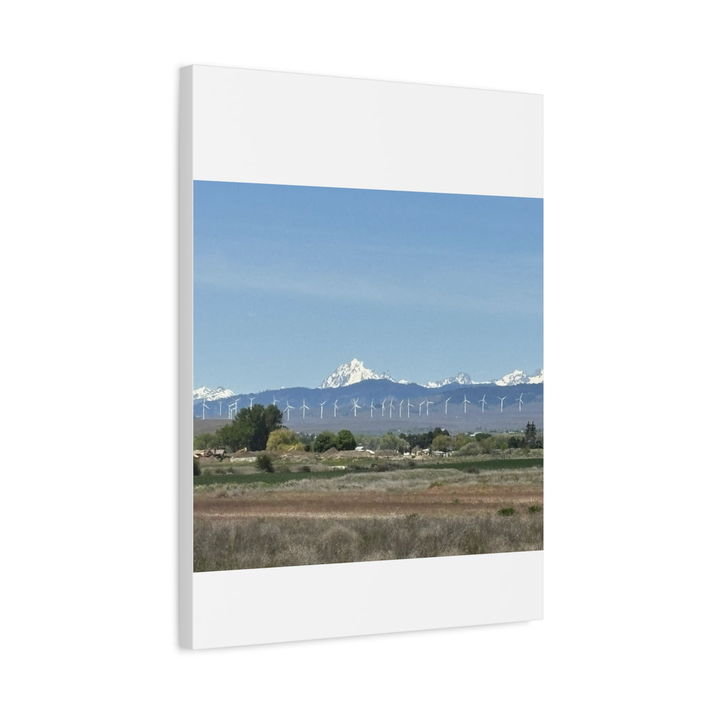Mt Stuart Range with Windmill Landscape from Ellensburg Canvas Wall Art