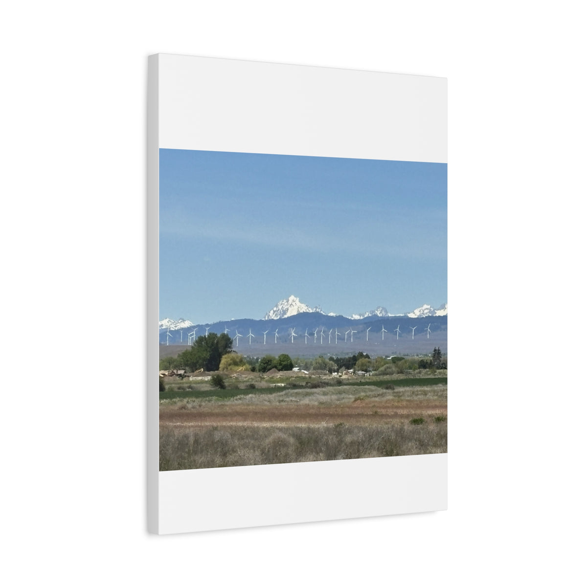 Mt Stuart Range with Windmill Landscape from Ellensburg Canvas Wall Art