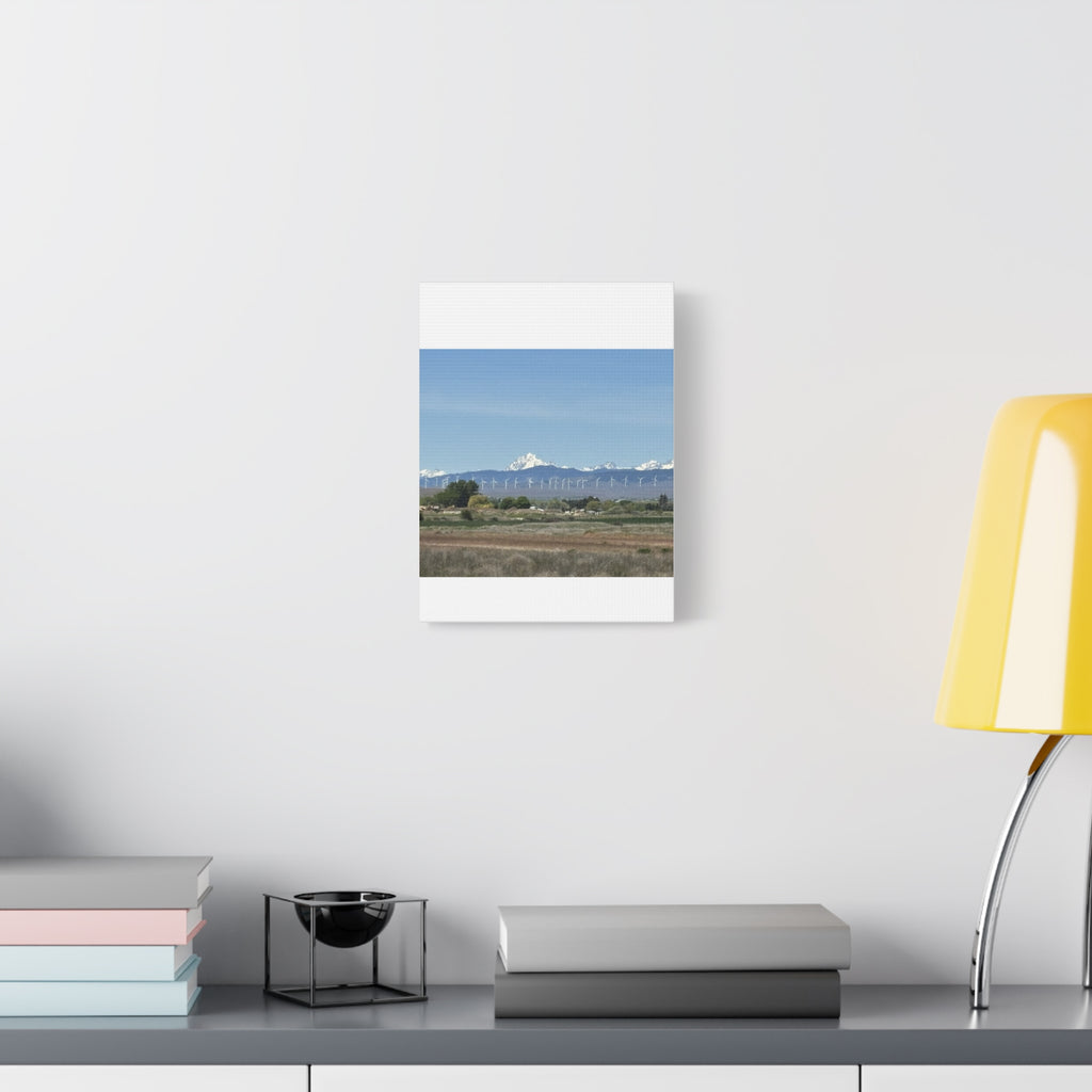 Mt Stuart Range with Windmill Landscape from Ellensburg Canvas Wall Art