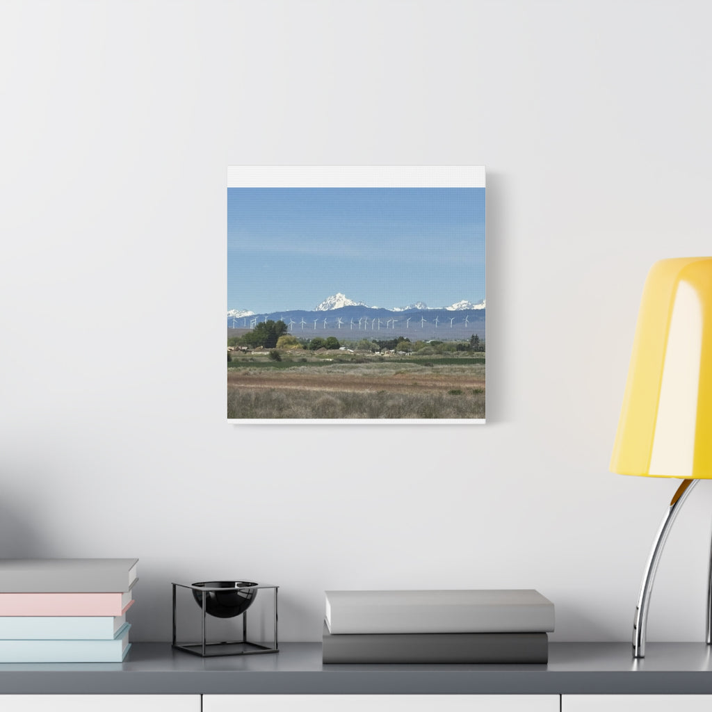 Mt Stuart Range with Windmill Landscape from Ellensburg Canvas Wall Art