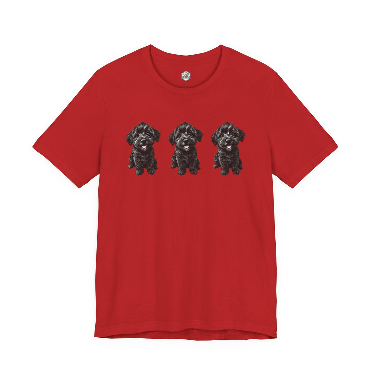 T-shirt noir mignon avec motif chien Schnoodle