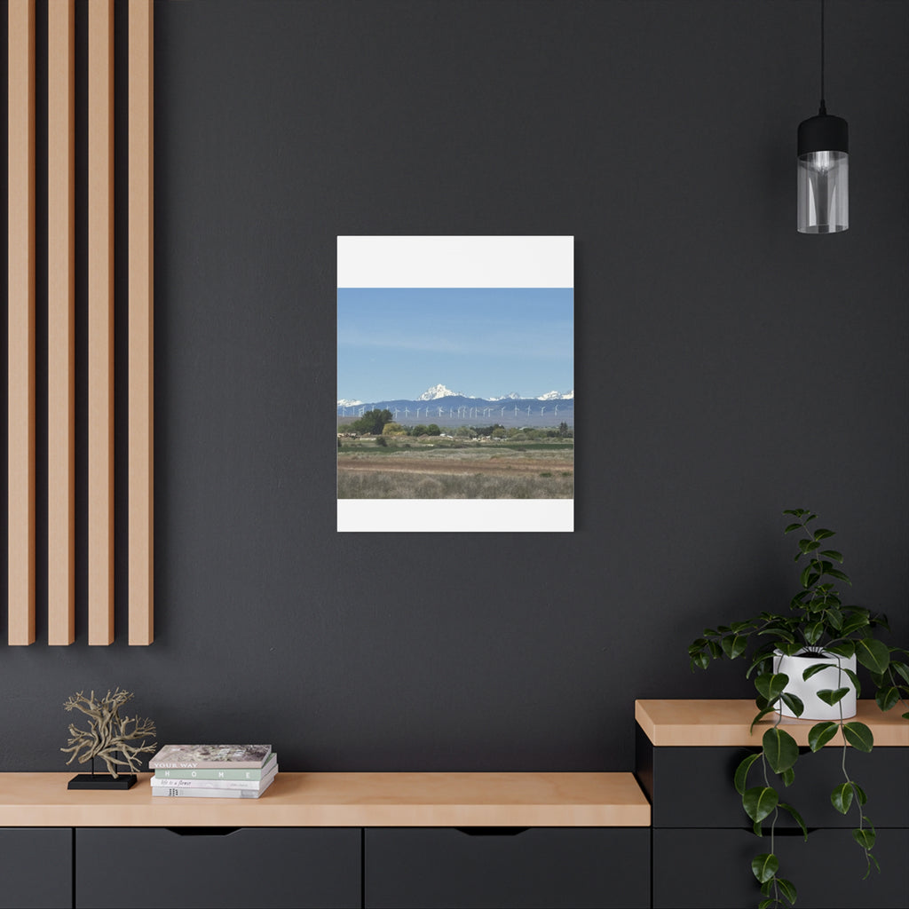 Mt Stuart Range with Windmill Landscape from Ellensburg Canvas Wall Art