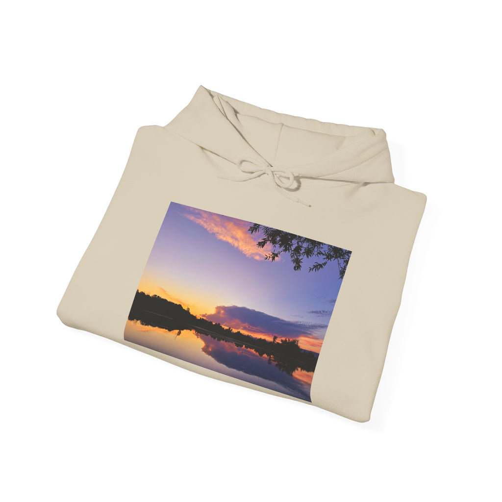 Sweat à capuche de l’étang de pêche au coucher du soleil d’Ellensburg