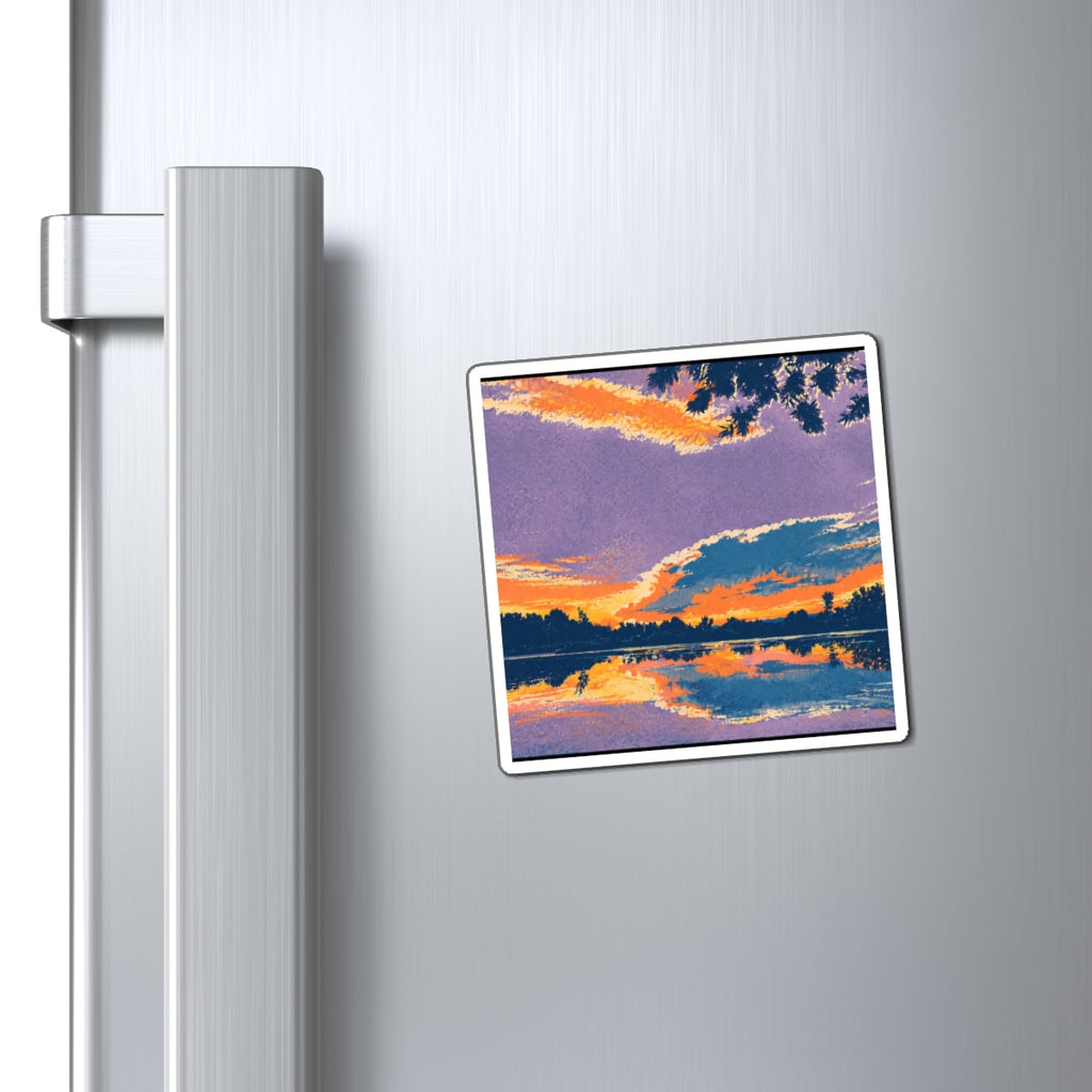 Retro Ellensburg Ringer Loop Sunset Lake Landscape Magnet
