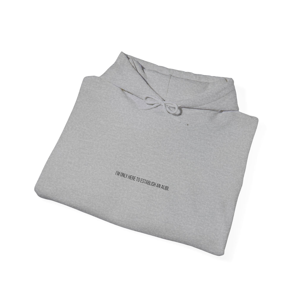Sweat à capuche graphique « Je ne suis ici que pour un alibi »