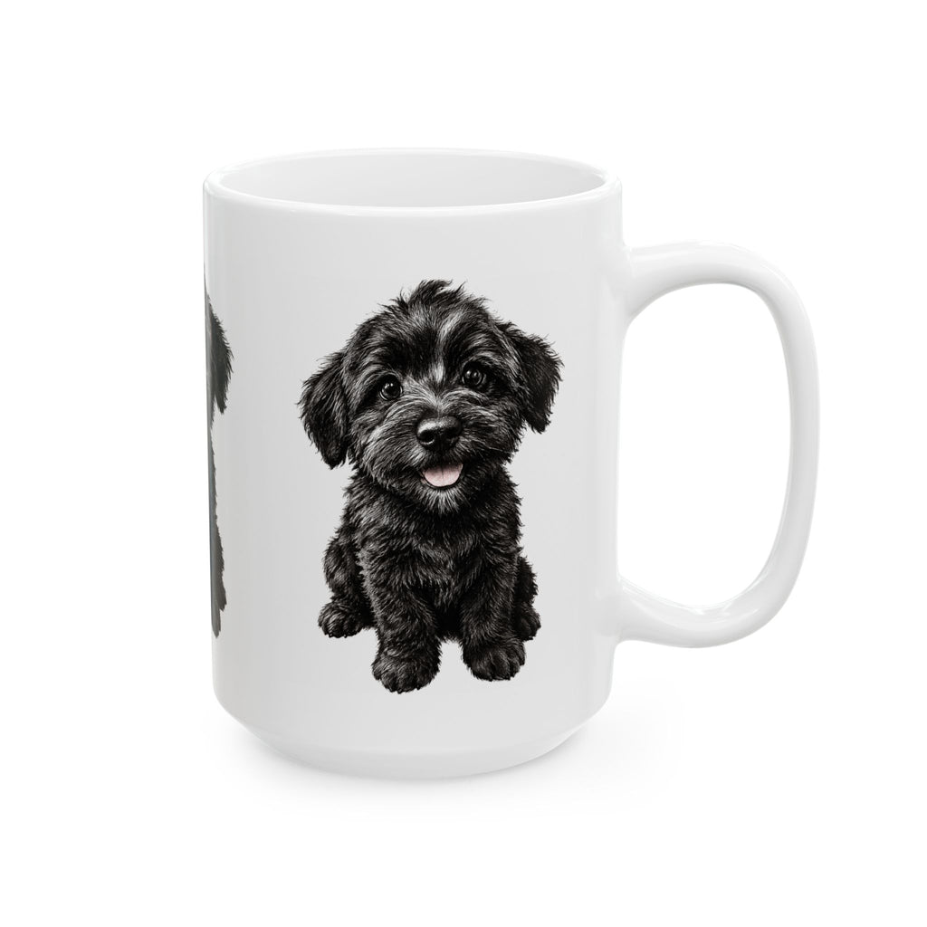 Adorable Black Schnoodle Puppy Ceramic Mug