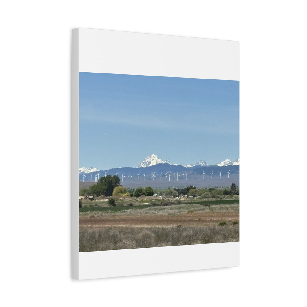 Mt Stuart Range with Windmill Landscape from Ellensburg Canvas Wall Art