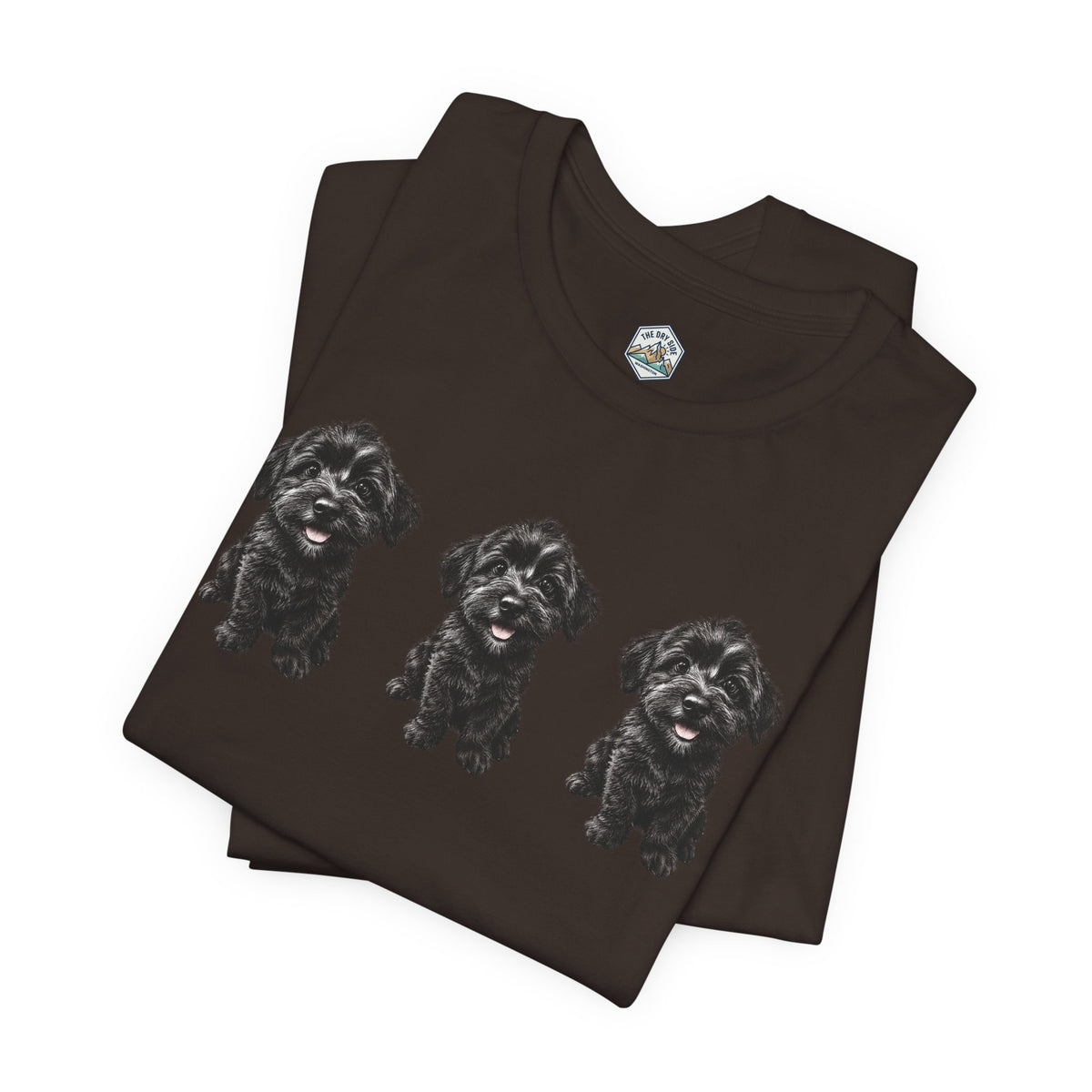 T-shirt noir mignon avec motif chien Schnoodle