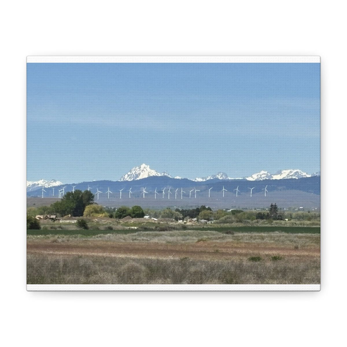 Mt Stuart Range with Windmill Landscape from Ellensburg Canvas Wall Art
