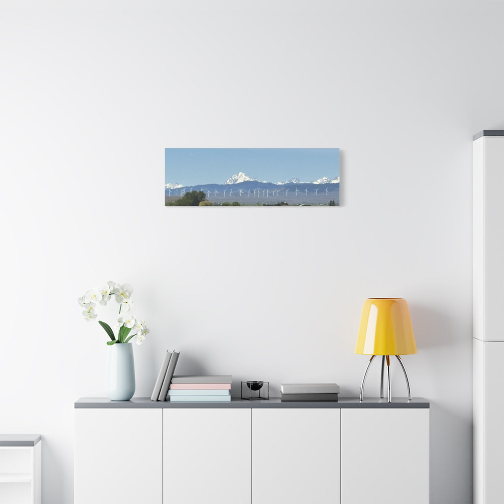 Mt Stuart Range with Windmill Landscape from Ellensburg Canvas Wall Art