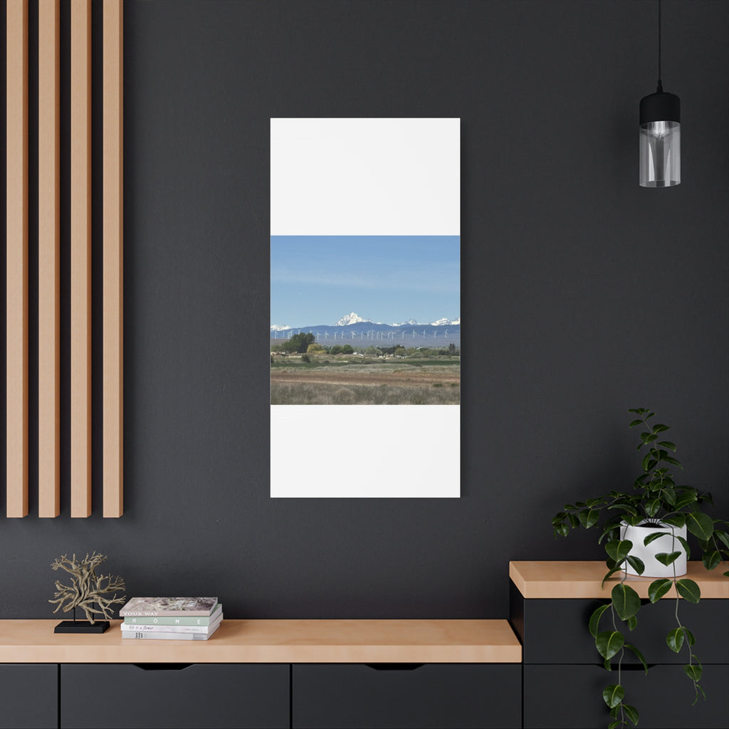 Mt Stuart Range with Windmill Landscape from Ellensburg Canvas Wall Art