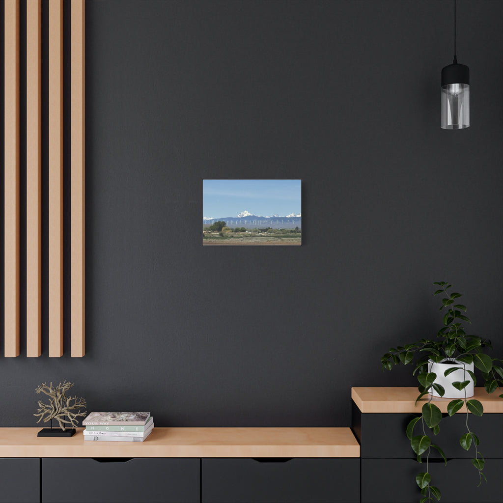 Mt Stuart Range with Windmill Landscape from Ellensburg Canvas Wall Art
