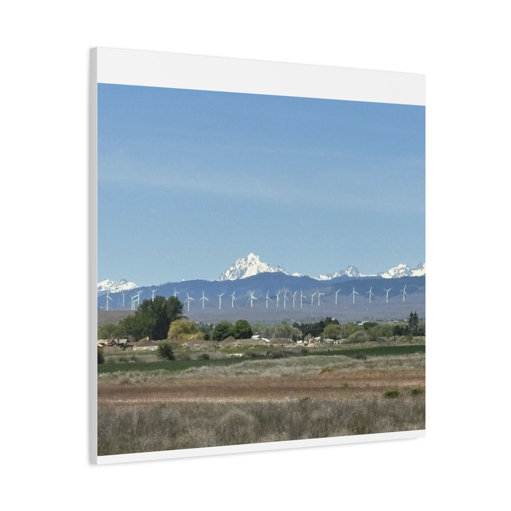 Mt Stuart Range with Windmill Landscape from Ellensburg Canvas Wall Art