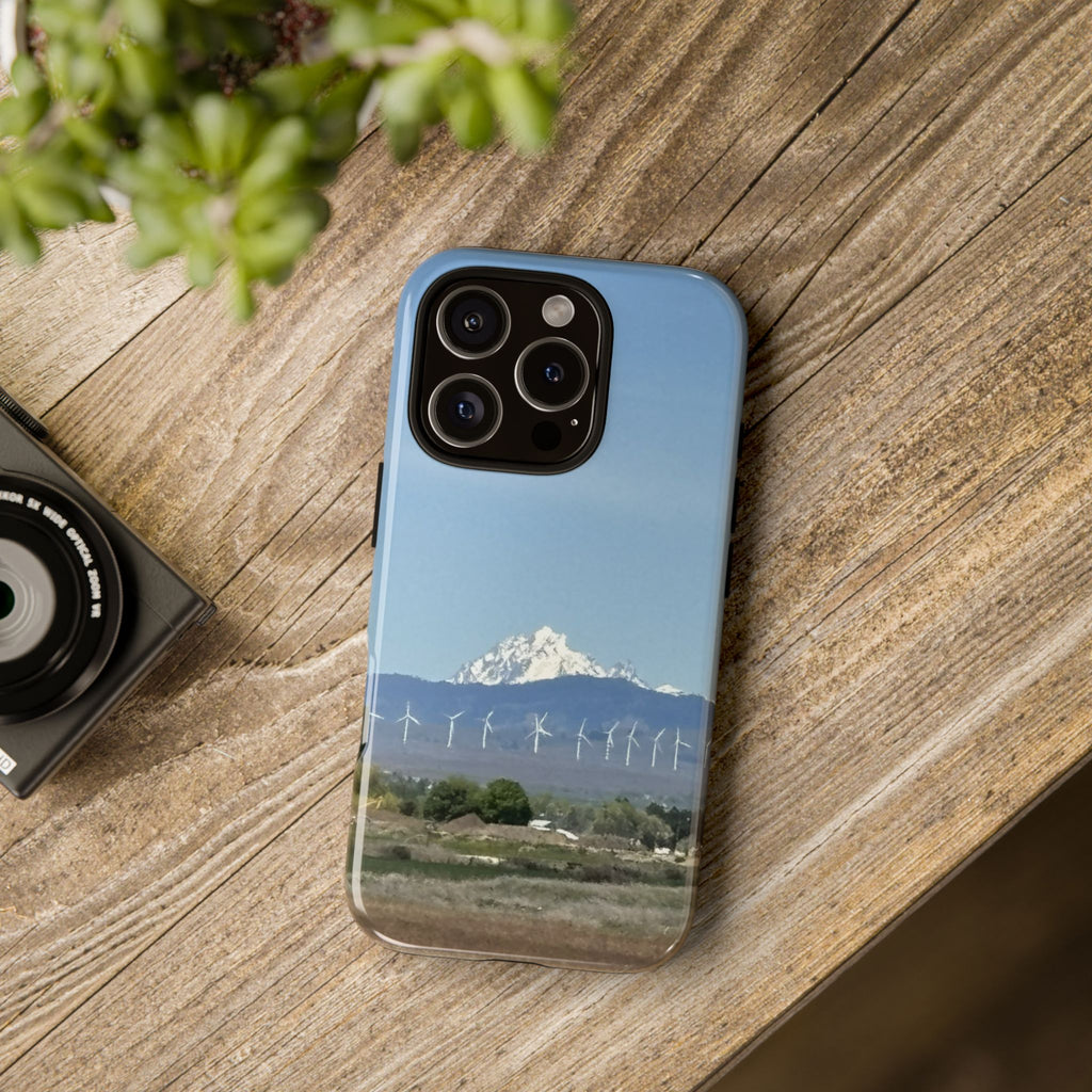 Mt Stuart from Ellensburg, Washington with Windmills Tough Phone Case